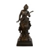 Sculpture bronze - La joueuse de luth - Statue de musicienne