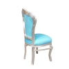 Chaise baroque bleue - Magasin de meubles en bois pas cher