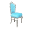 Blauwe barokke stoel-goedkope houten meubelwinkel - 