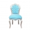 Blauwe barokke stoel