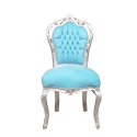Blauwe barokke stoel-goedkope houten meubelwinkel - 