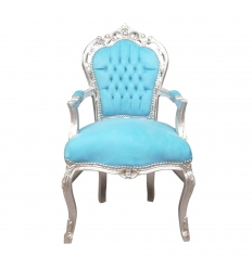 Krzesło niebieskie barokowe
