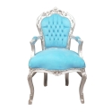 Blå barok stol-barok billige møbelbutik - 