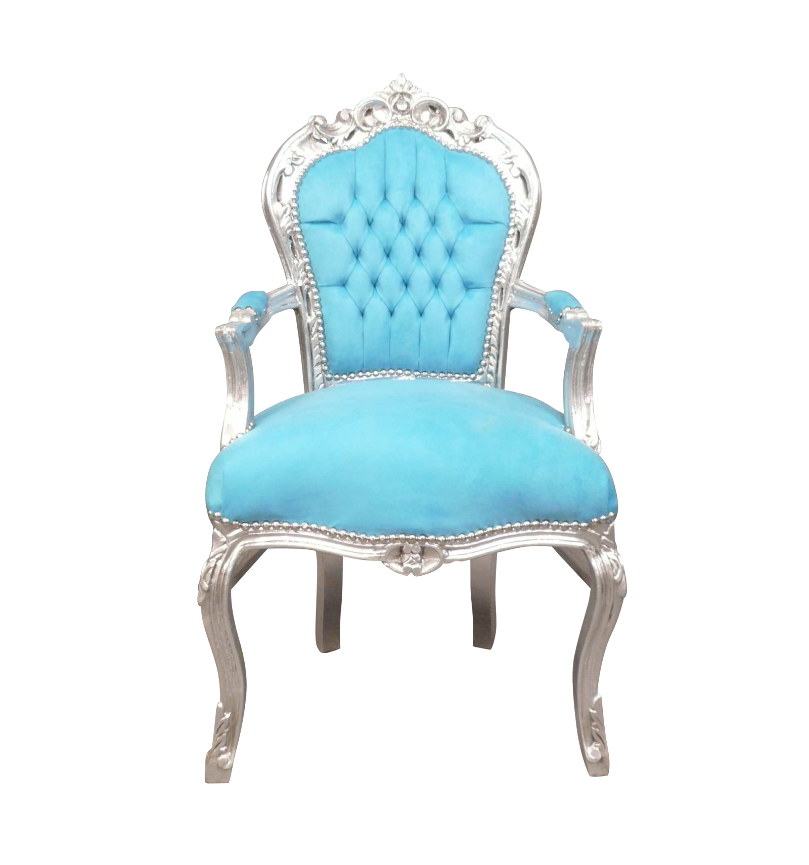 Geschatte zonnebloem Pijnstiller Blauwe barokke stoel-barok goedkope meubelzaak
