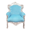 Himmelsblå barock stol och silver trä - stolar - 
