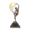 Art Deco Bronzestatue einer Tänzerin - Weibliche Skulpturen