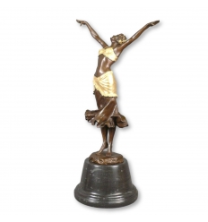 Escultura em bronze Art Deco-estilo dançarino 1920