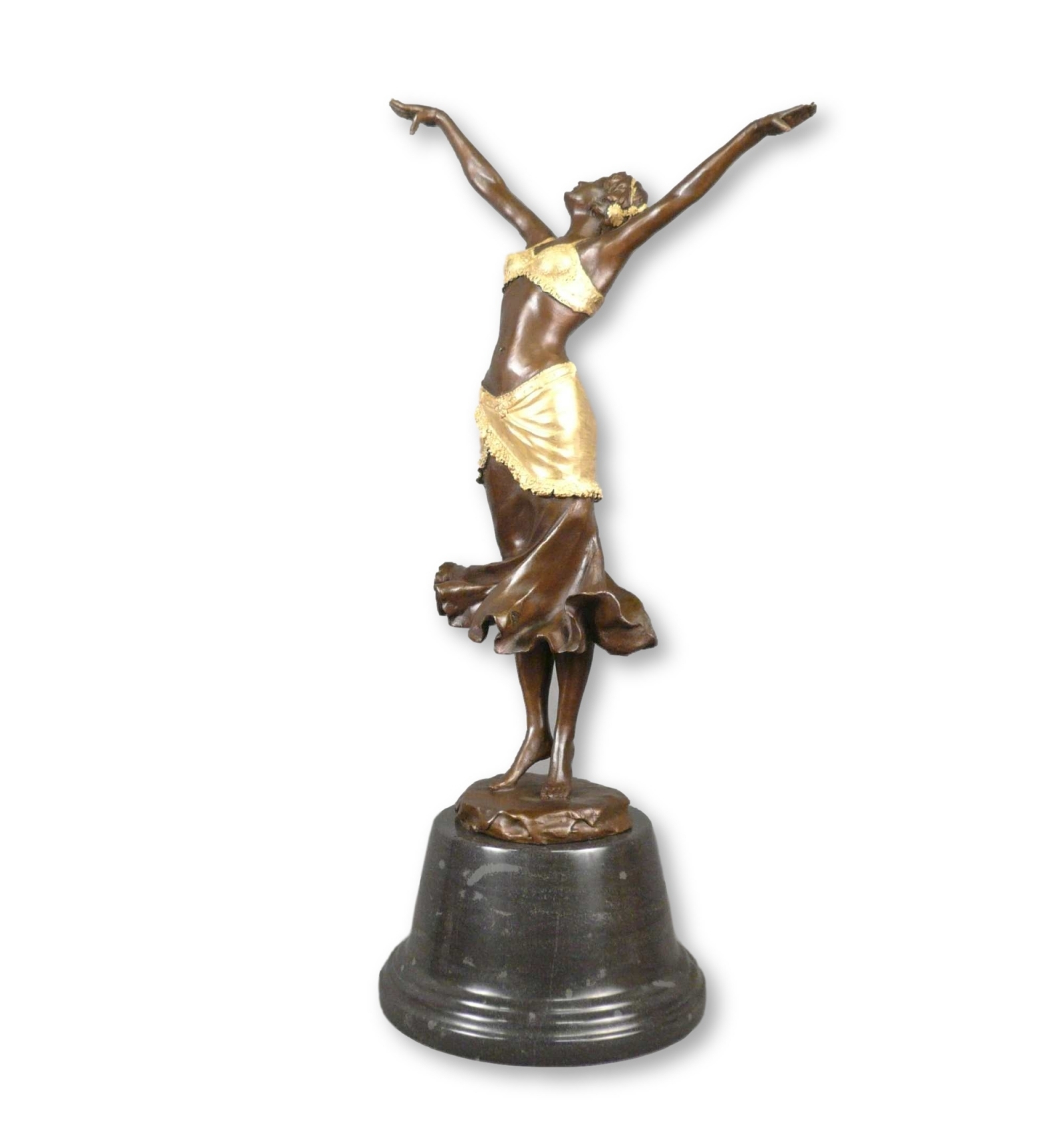 zo Klik Manieren Bronzen beeld art deco - Danser stijl 1920 - Bronzen sculptuur