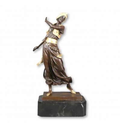 Ballerina di danza del ventre - Statua in bronzo orientalista - Fonderia d'arte - 
