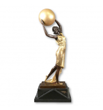 Скульптуры бронзовые арт деко - танцор с мячом