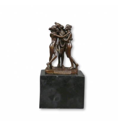 Statue en bronze - Les trois grâces - Déesses grecques - 