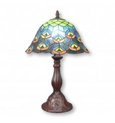 Tiffany tafellamp lamp "Peacock" kap
