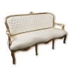 Louis XV szatén szürke kanapé