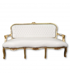 Sofá de Louis XV branco e ouro