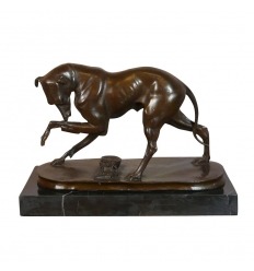 Bronze statue of a greyhound