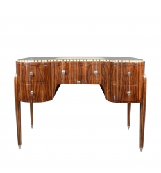 Art deco desk on rosewood and parchment