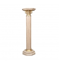 Beige marble column