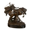 Bronzestatue eines Wikinger-Kriegers auf seinem Pferd - 