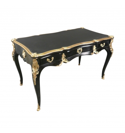 Barokní stůl černé pozlacené bronzy a pod červenou rukou