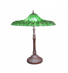 Green tiffany table lamp lotus