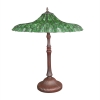 Lampe Tiffany Lotus verte - luminaires Tiffany