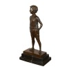 Statue of a boy in bronze shorts