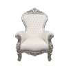 Fotel w stylu barokowym srebrny model tron - Meble w stylu rokoko - 