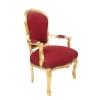 Louis XV lænestol barok rød og guld