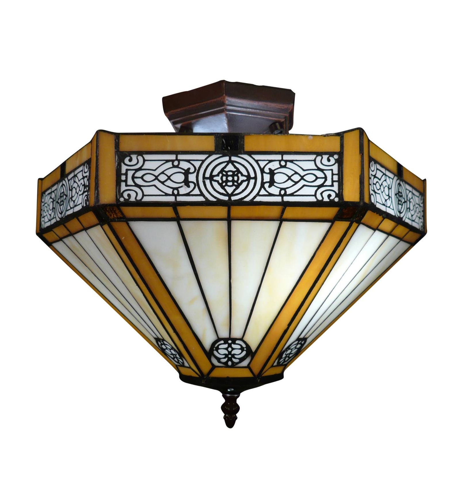 strottenhoofd nep logo Tiffany plafondlamp Utrecht - Tiffany lampen