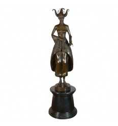 Bailarina - Estatua de bronce - Art deco escultura.