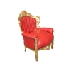 Fauteuil baroque rouge - Meubles baroque en bois doré