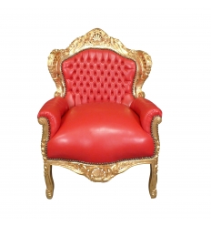 Rode barokke fauteuil