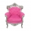 Rokokoo vaaleanpunainen barokki nojatuoli