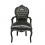 Barokowy fotel Czarny w PVC
