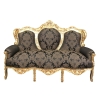 Fekete díszes barokk kanapé