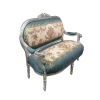 Louis XV sofa wood white and satin fabric