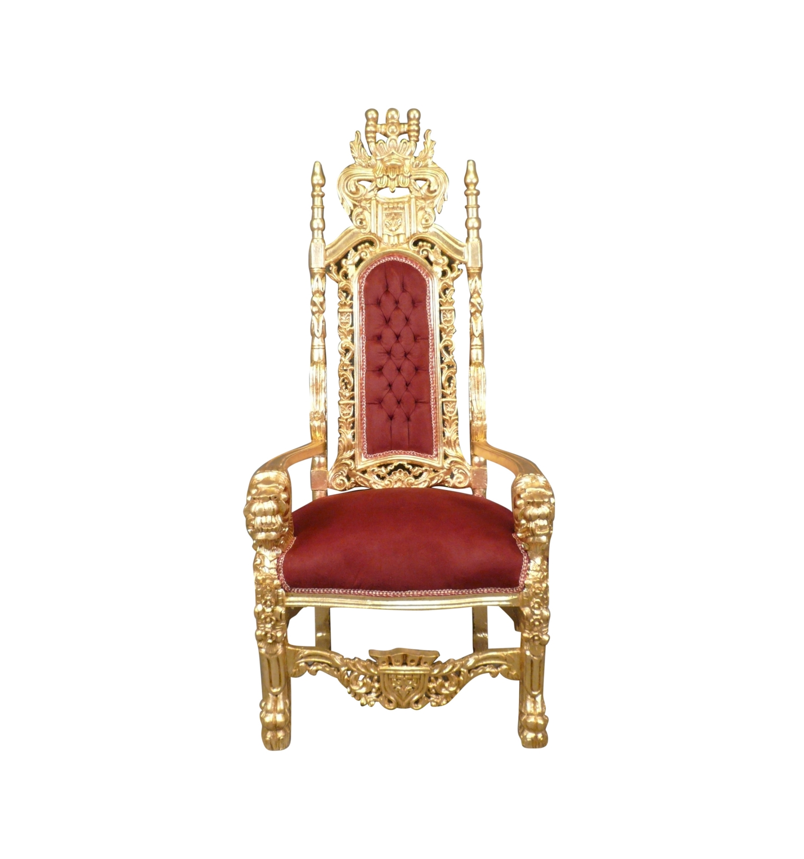 Red And Gold Baroque Royal Throne Chair Rococo Furniture