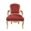 Barokk vörös és arany Louis XV-fotel