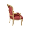 Barokki punainen ja kulta Louis XV nojatuoli