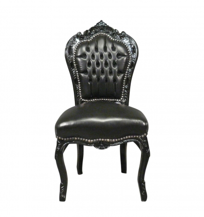 Barokk szék fekete PVC