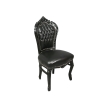 Chaise style baroque en bois laqué noir et PVC