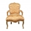 Fotel Ludwika XV z drewna i pozłacanej tkaniny