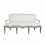 Louis XV sofá branco e prateado