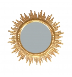 Sol do espelho barroco em madeira dourada