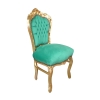 Chaise style baroque en velours vert