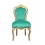 Baroque chair in green velvet
