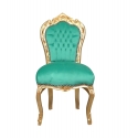 Chaise baroque en velours vert