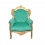 Királyi barokk fotel zöld bársonyban