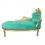 Chaise longue barroco en terciopelo verde