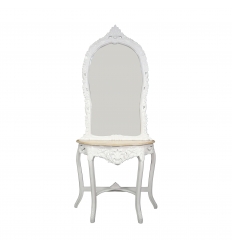 Baroque console white beige marble
